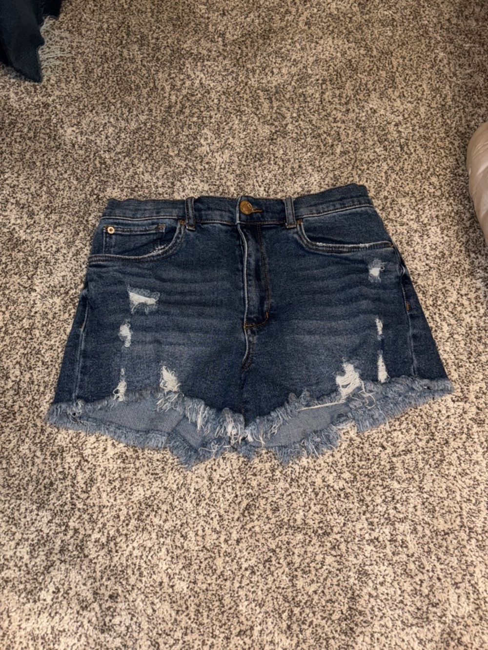 High waisted denim shorts